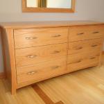 Oak dresser, 18" depth, 6' length.