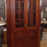 Cherry china cabinet stained and design matched to clients existing antiques.