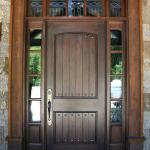 Solid black walnut front door, 42x96 with 10' glass sidelites and transom.